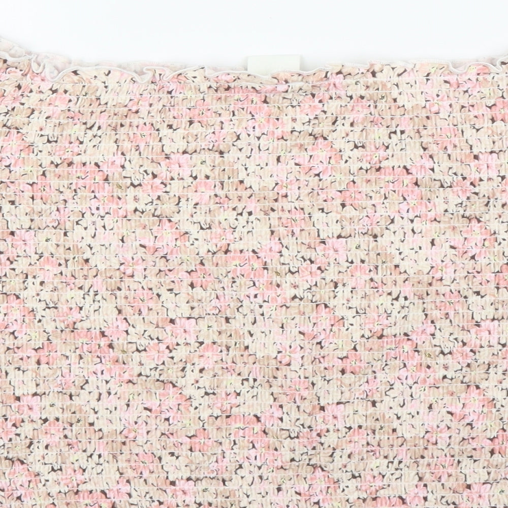 H&M Womens Pink Floral Basic Blouse Size M