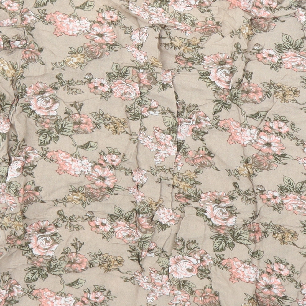 Vera Moda Womens Beige Floral Basic Blouse Size S
