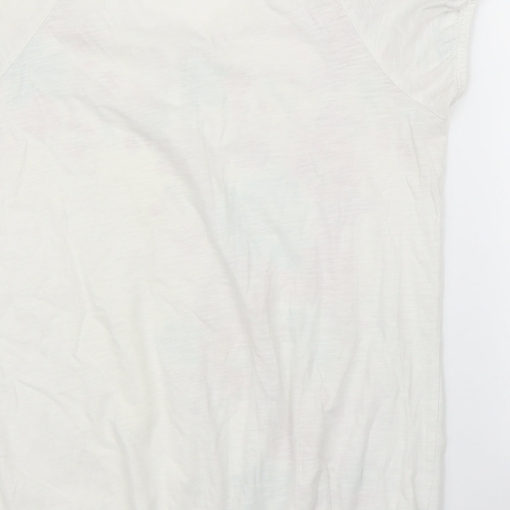 Preworn Womens White Floral Basic Blouse Size 12