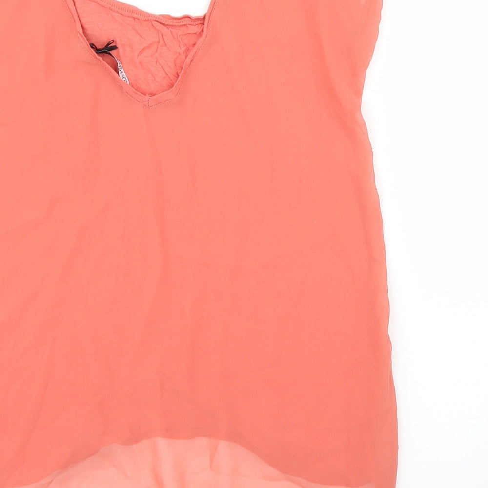 Stradavarius Womens Pink Basic Blouse Size L