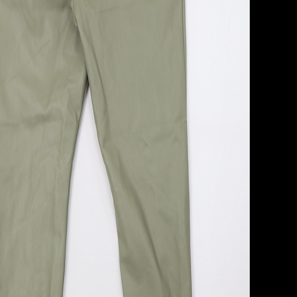 Primark Womens Green Satin Skinny Jeans Size 10 L29 in