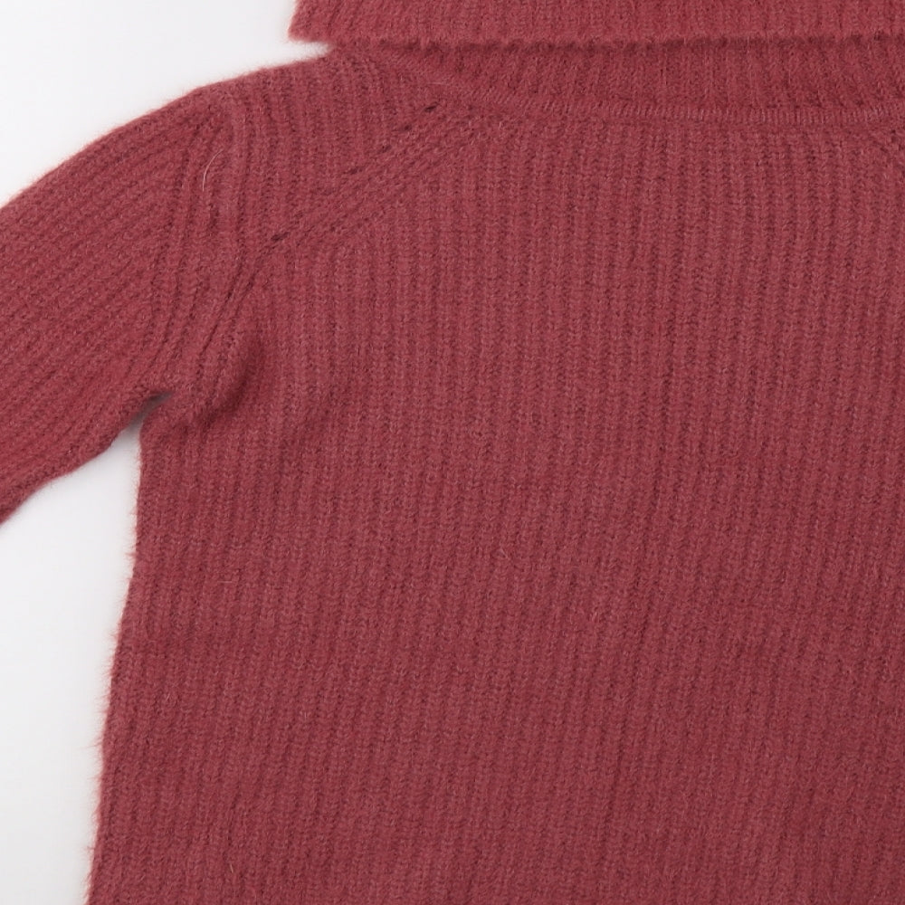Primark Womens Pink Knit Henley Sweatshirt Size 4