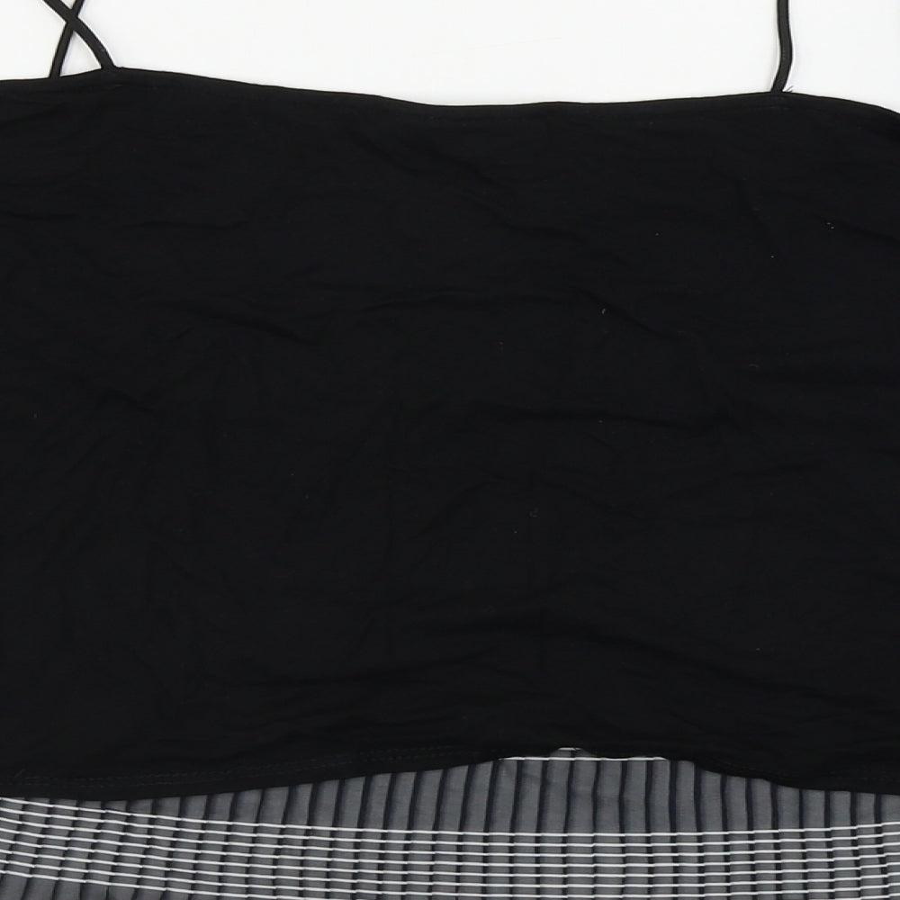 Topshop Womens Black Striped Basic Blouse Size 14