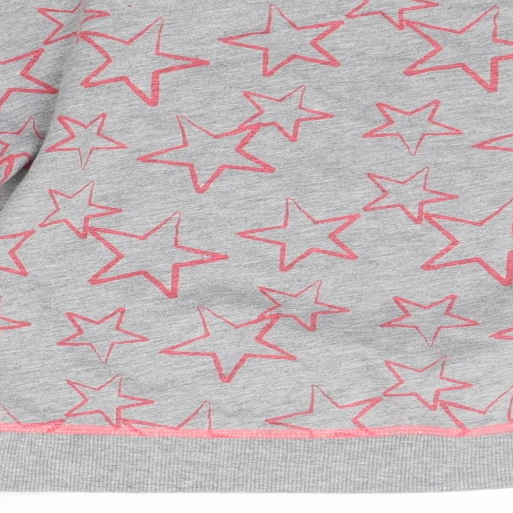 George Girls Grey Geometric Pullover Jumper Size 10-11 Years - details on chest