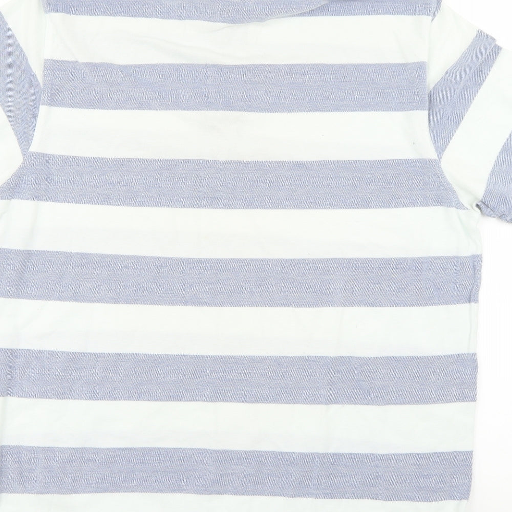 Rhino Mens Ivory Striped Polo Size L