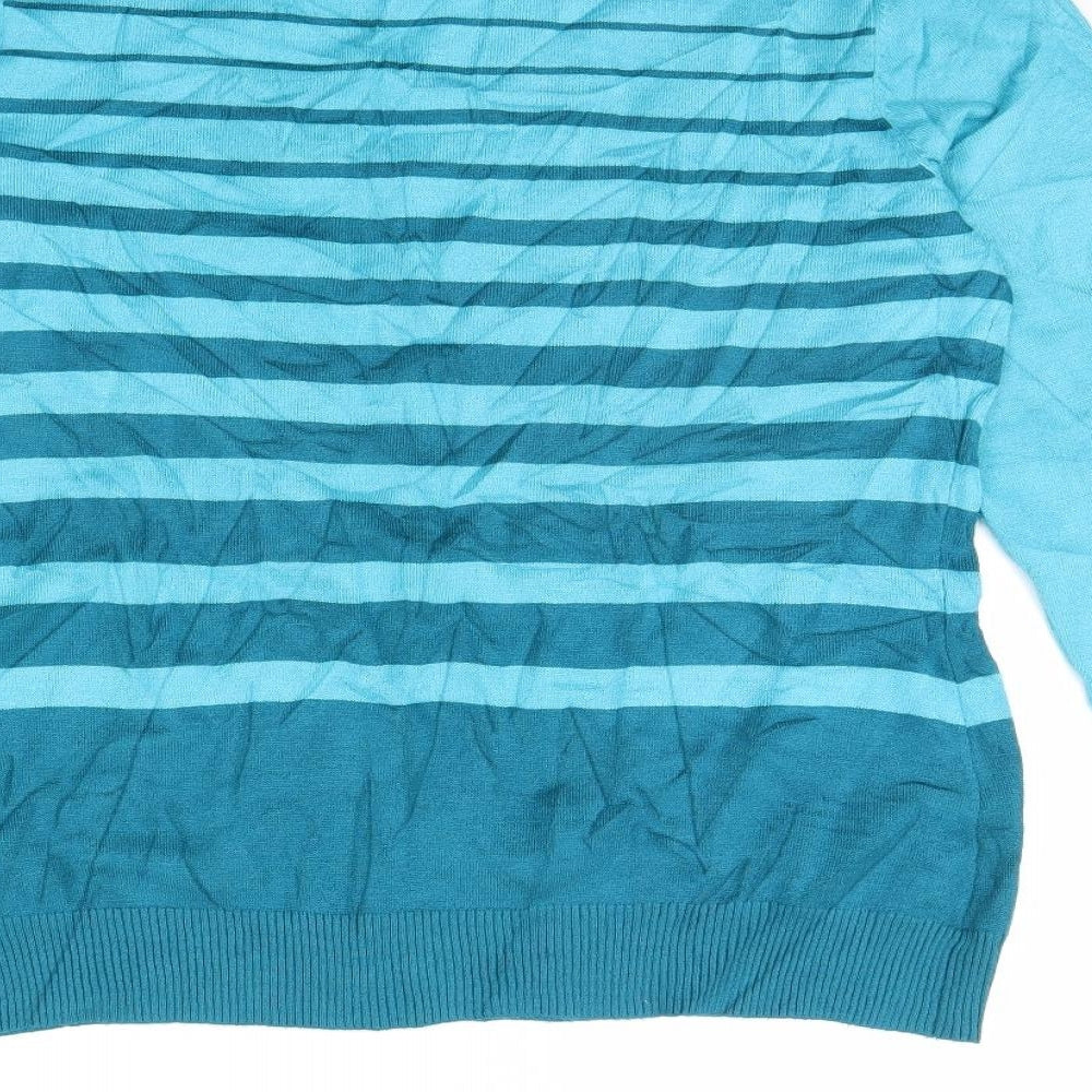 Bonmarché Womens Blue Striped Pullover Jumper Size S