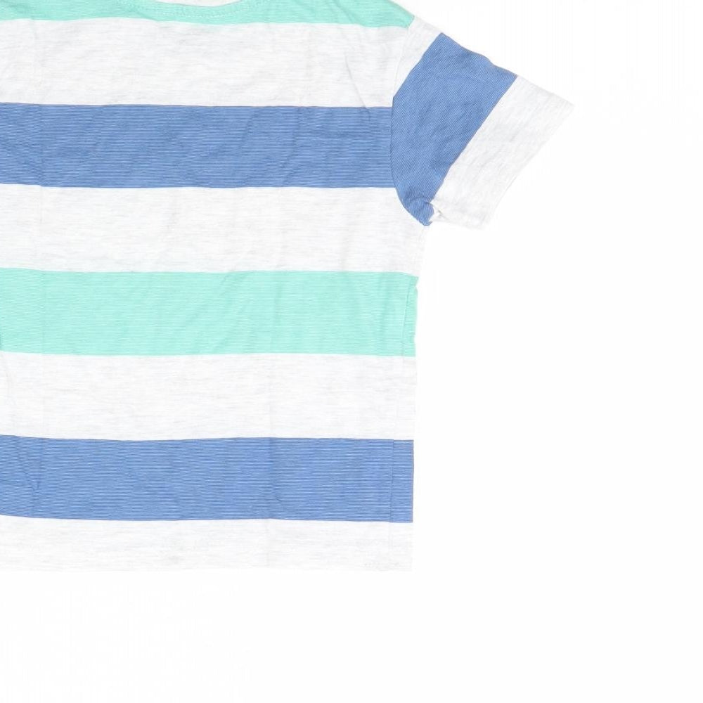 Primark Boys Grey Striped Basic T-Shirt Size 5 Years