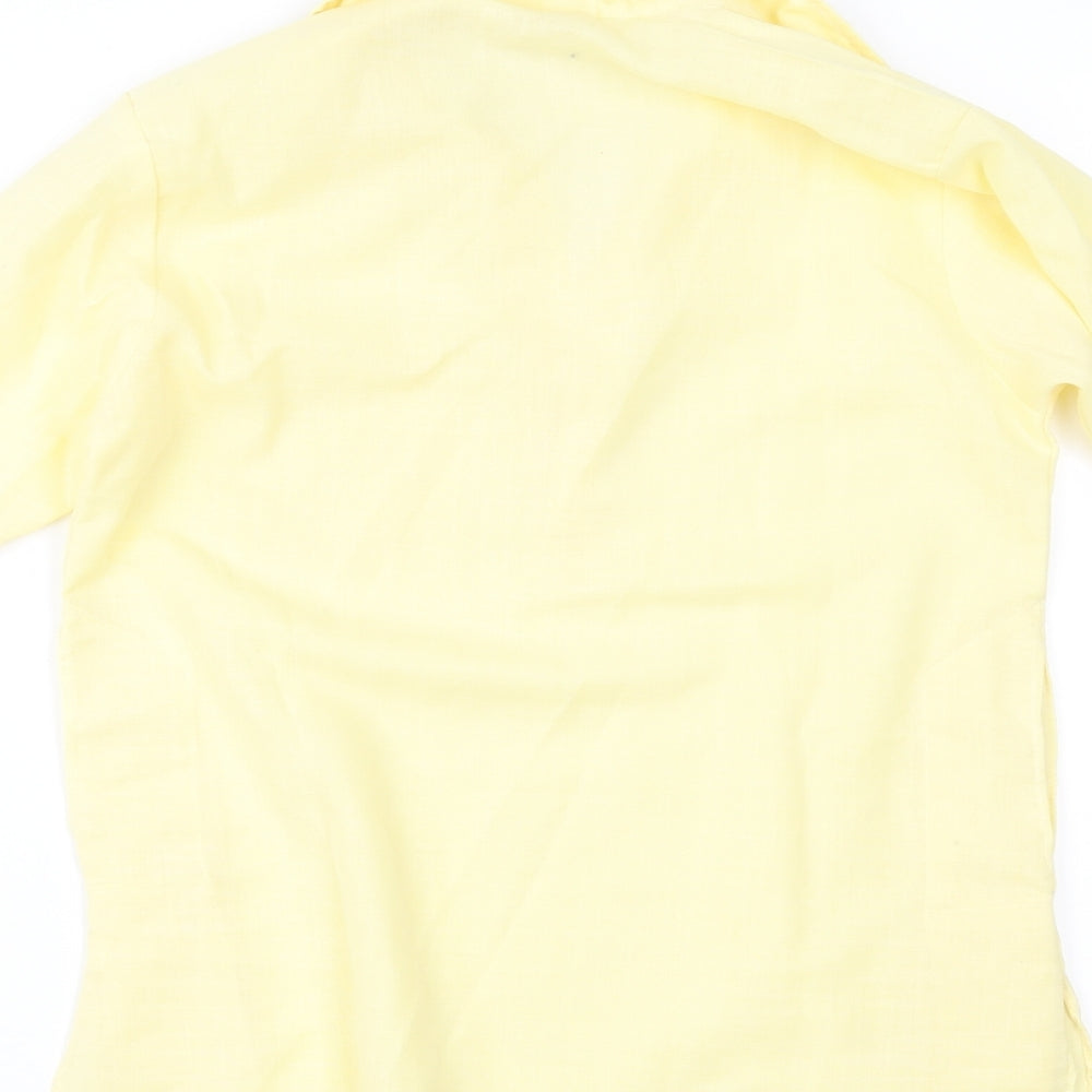 rambha Womens Yellow Basic Blouse Size 8