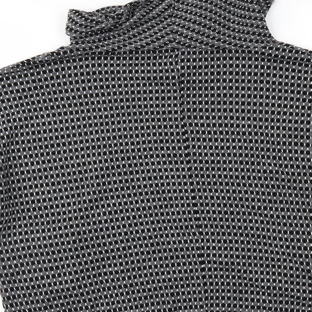 Preworn Womens Grey Polka Dot Basic Blouse Size 8