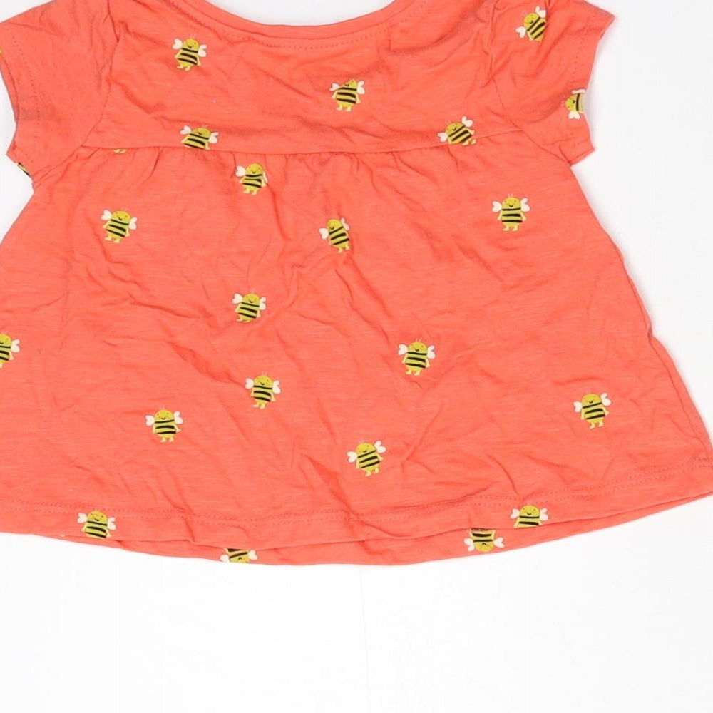 NEXT Girls Orange Basic T-Shirt Size 6-9 Months