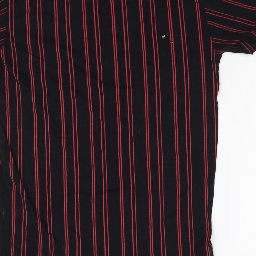 304 Mens Black Striped T-Shirt Size M