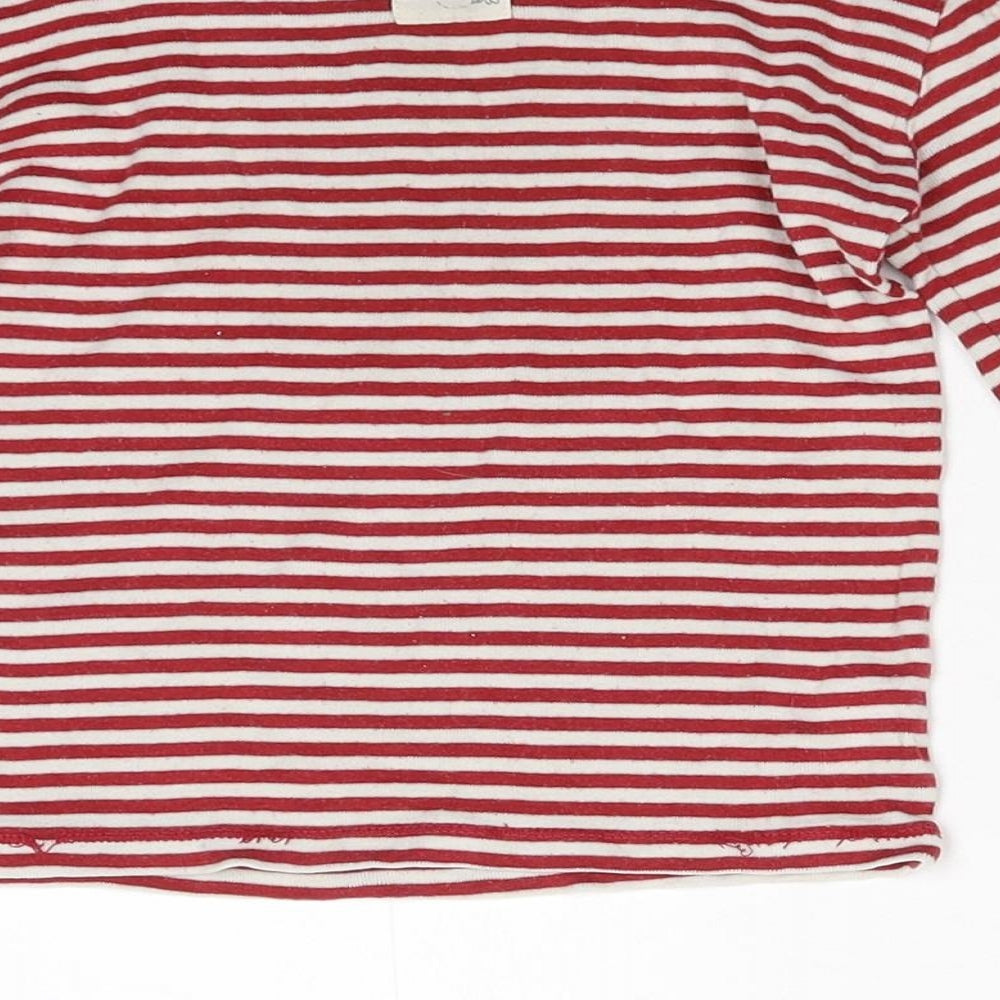 Burt's Bees Kids Boys Red Striped Basic T-Shirt Size 4 Years