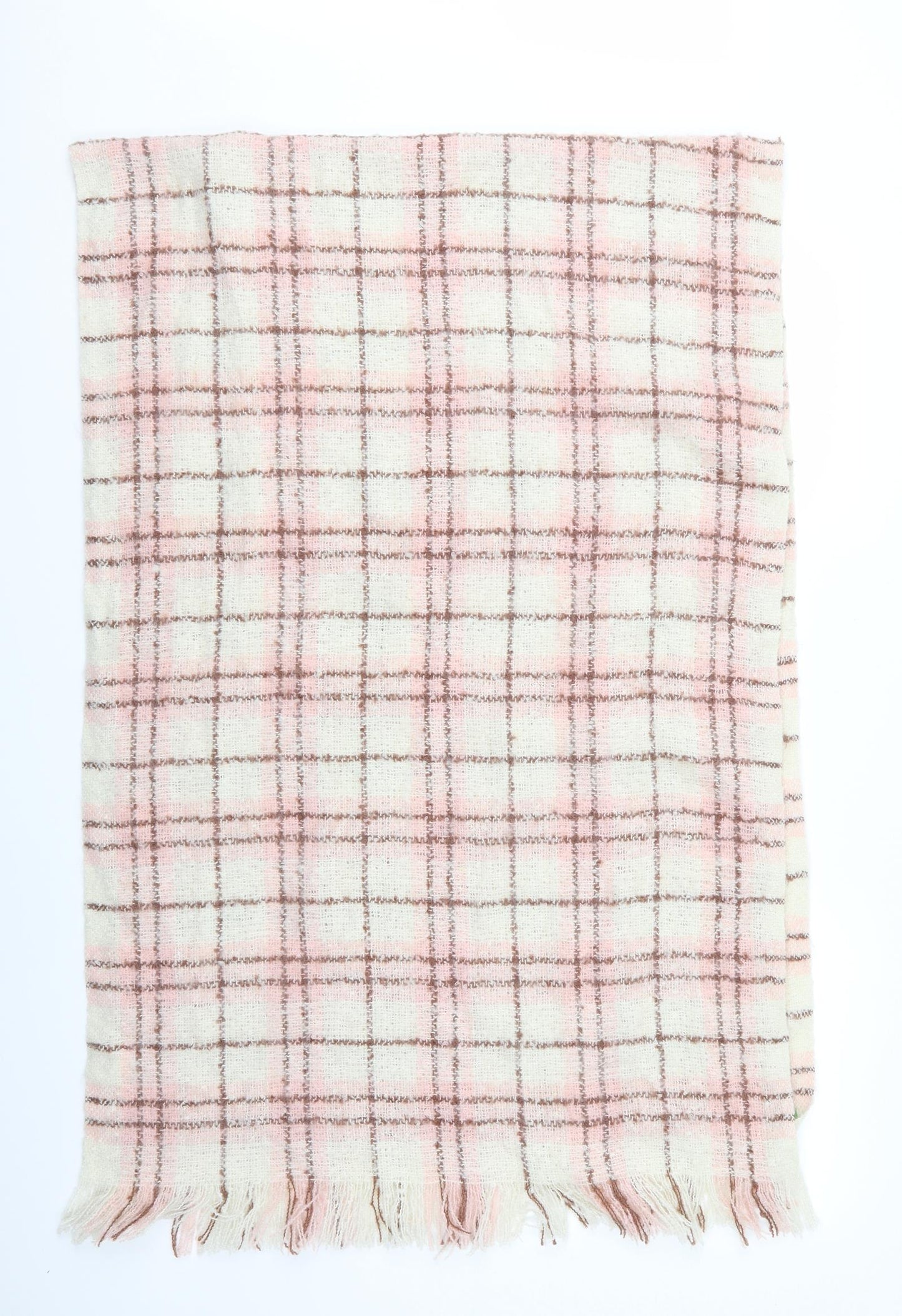 Thomas Calvis Womens Pink Check Shawl/Wrap - Tomas Calvi