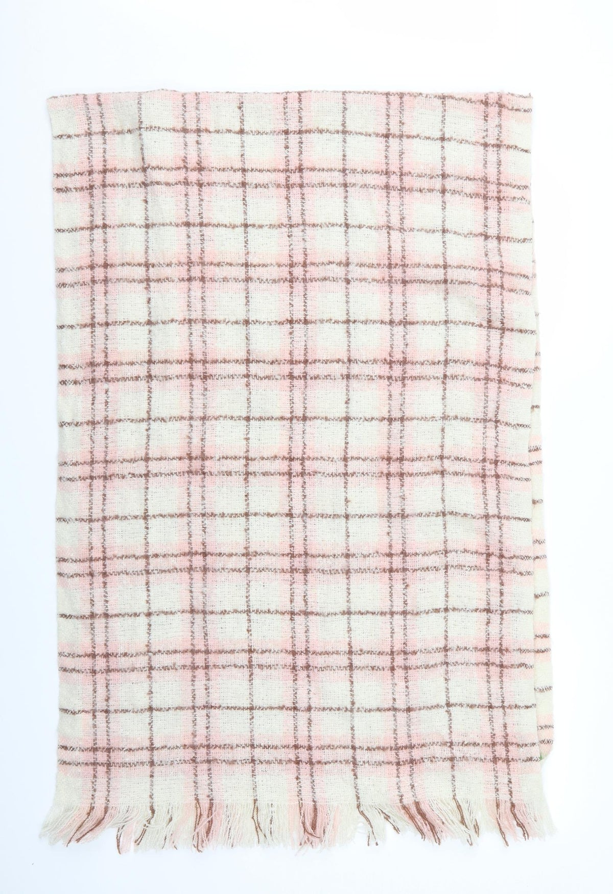 Thomas Calvis Womens Pink Check Shawl/Wrap - Tomas Calvi