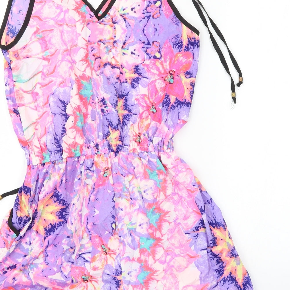 Jean Club Womens Multicoloured Floral Playsuit One-Piece Size 6