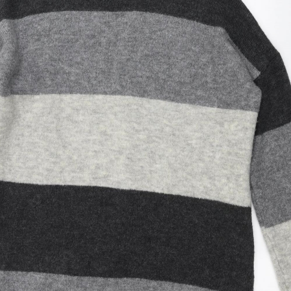 Atmosphere Womens Grey Striped Jacket Coatigan Size S