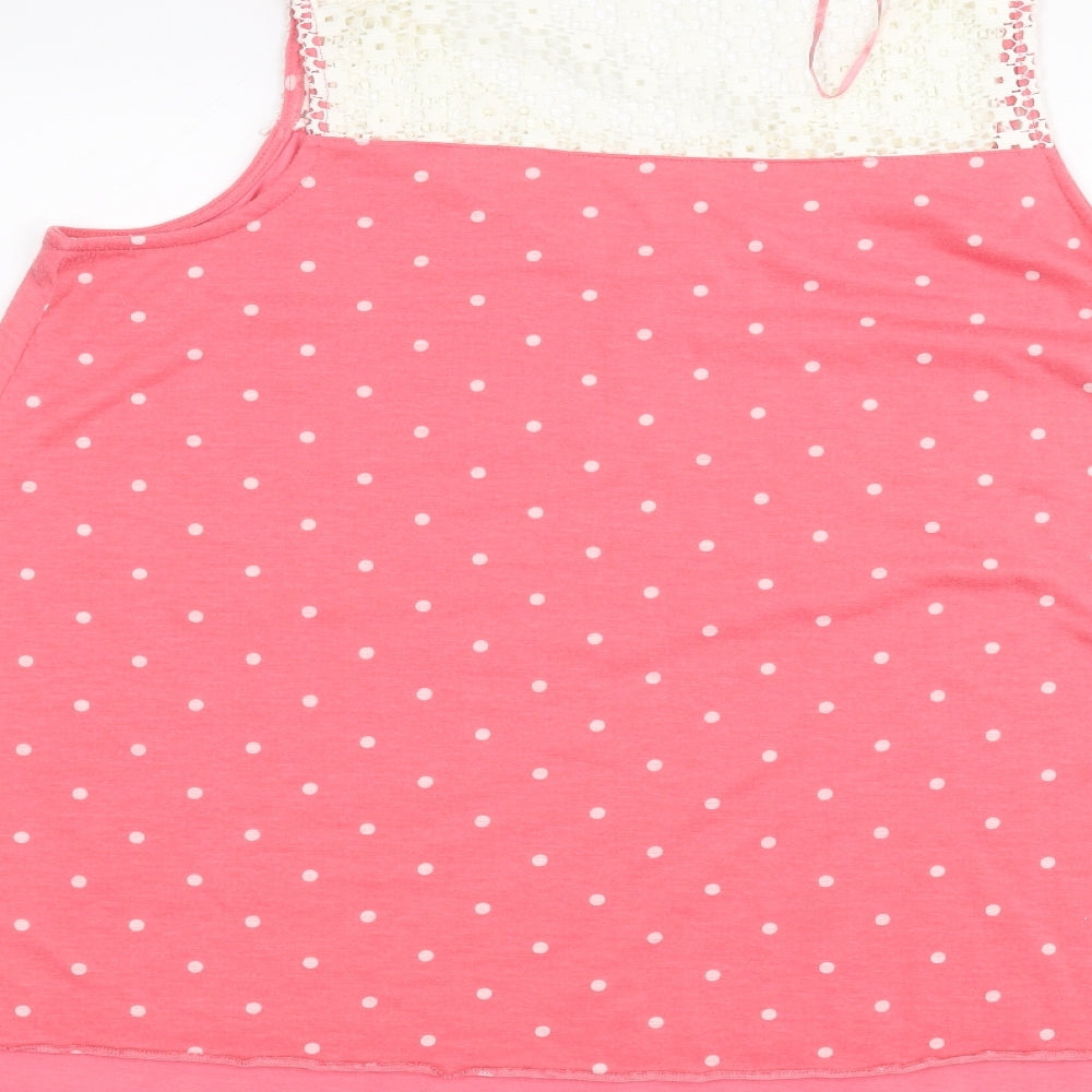 George Womens Pink Polka Dot Basic Blouse Size 14