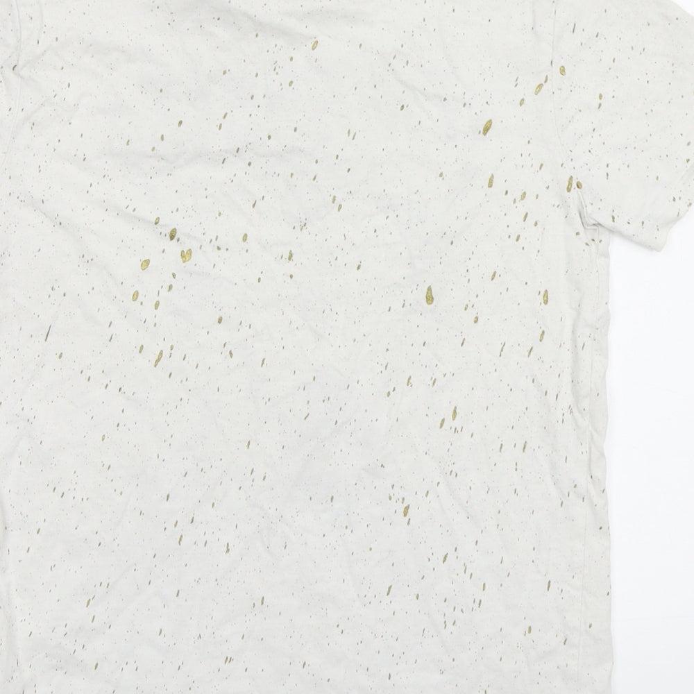 NEXT Girls Beige Polka Dot Basic T-Shirt Size 10 Years - Skeleton