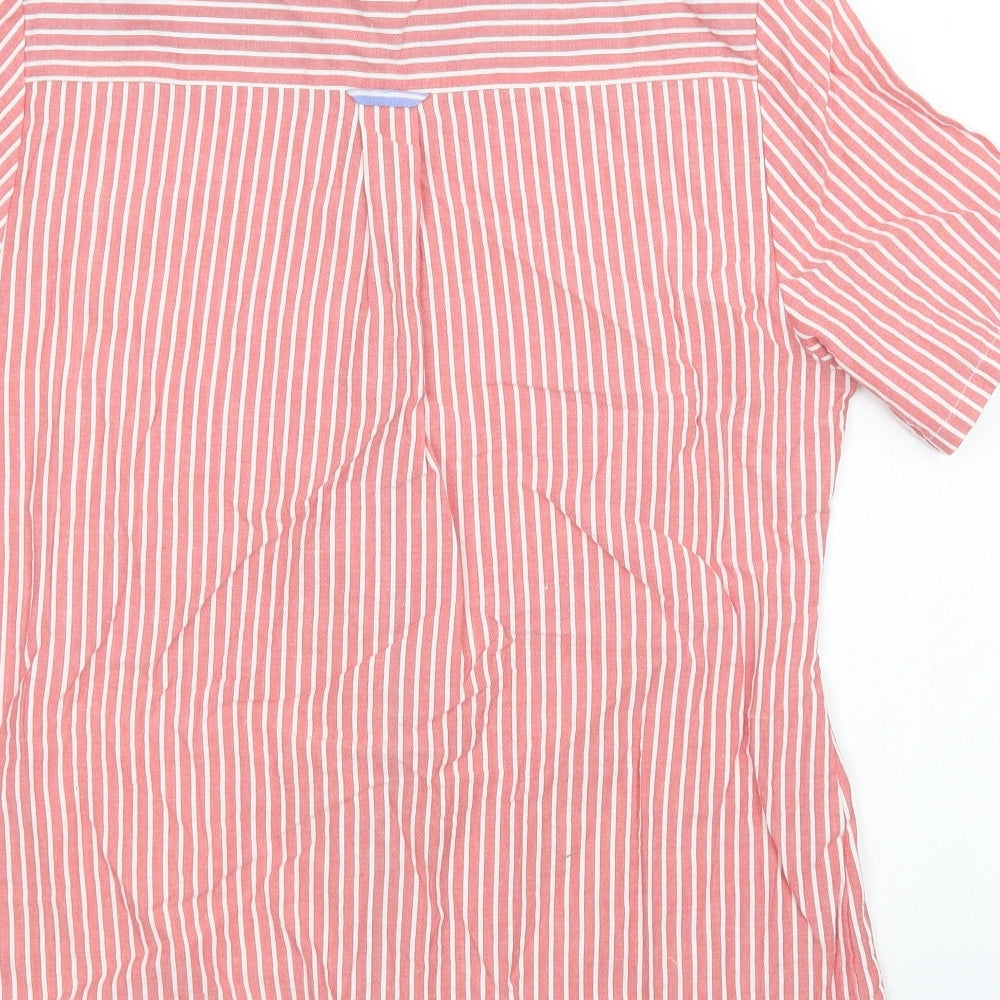 Prewron Womens Red Striped Basic Button-Up Size 10