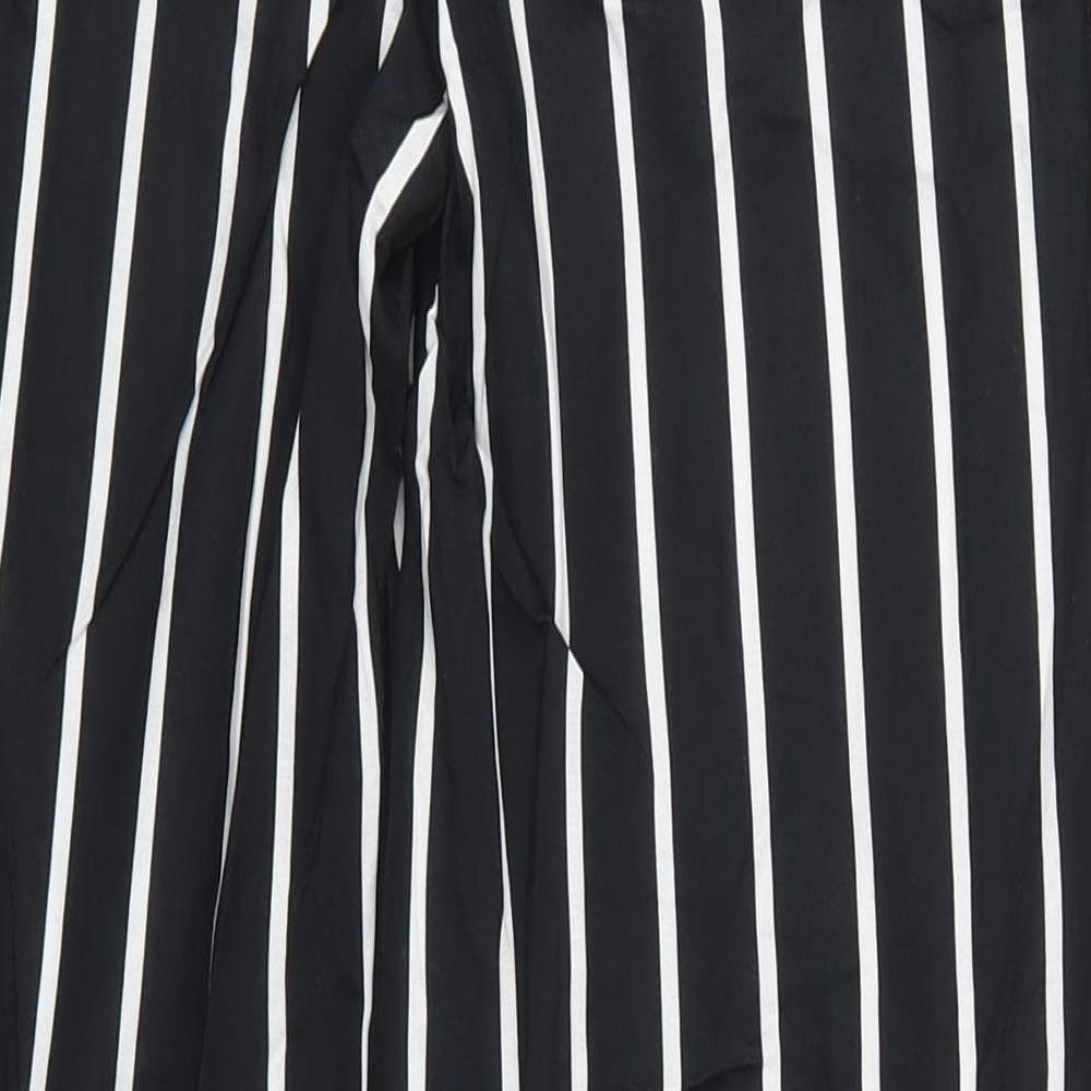H&M Womens Black Striped Trousers Size 4 L28 in