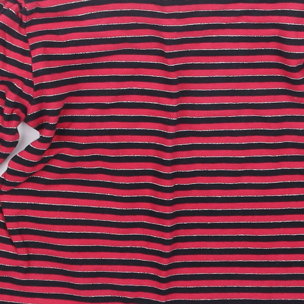 Vintage Angels Girls Pink Striped Basic T-Shirt Size 3-4 Years