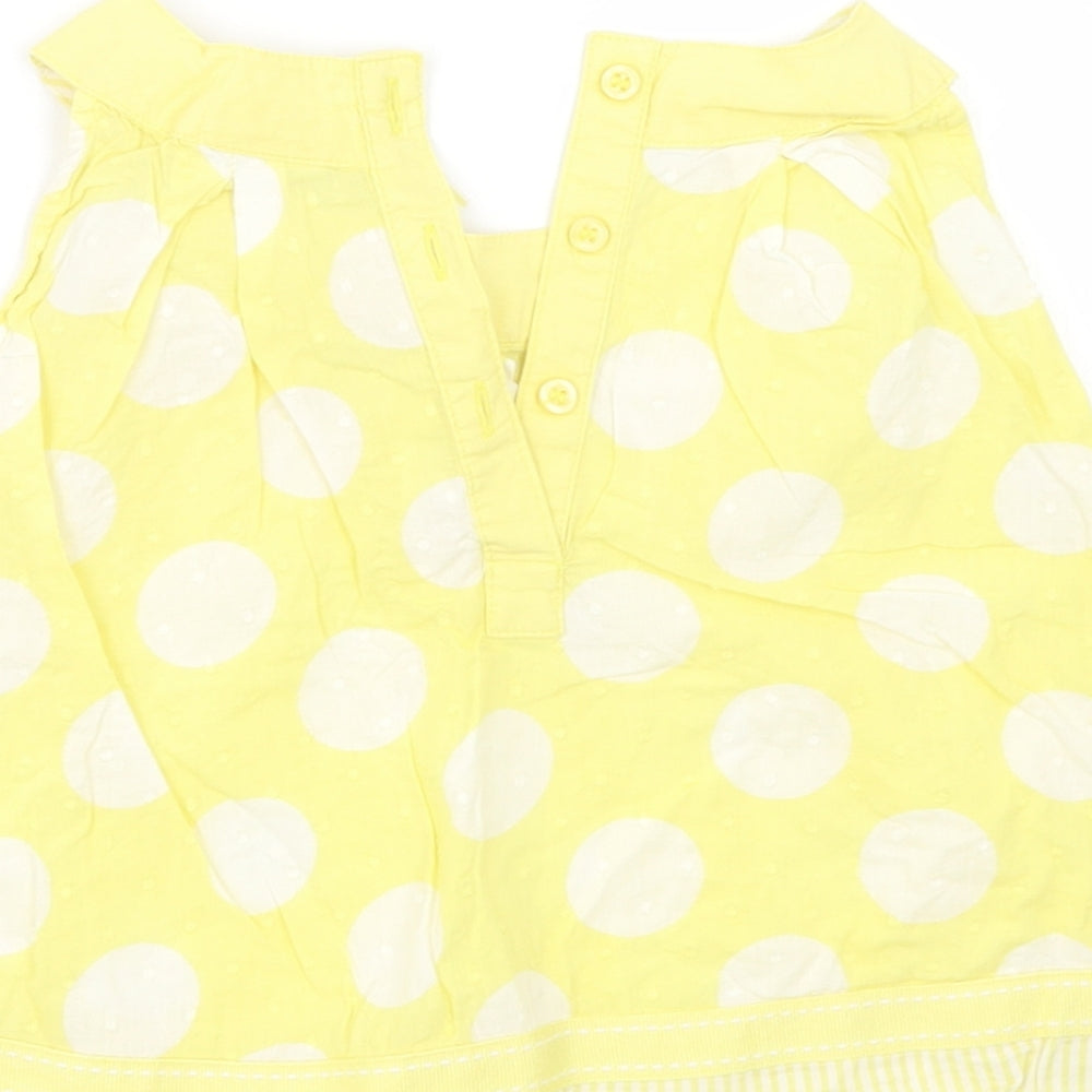 NEXT Girls Yellow Polka Dot Basic Blouse Size 2-3 Years
