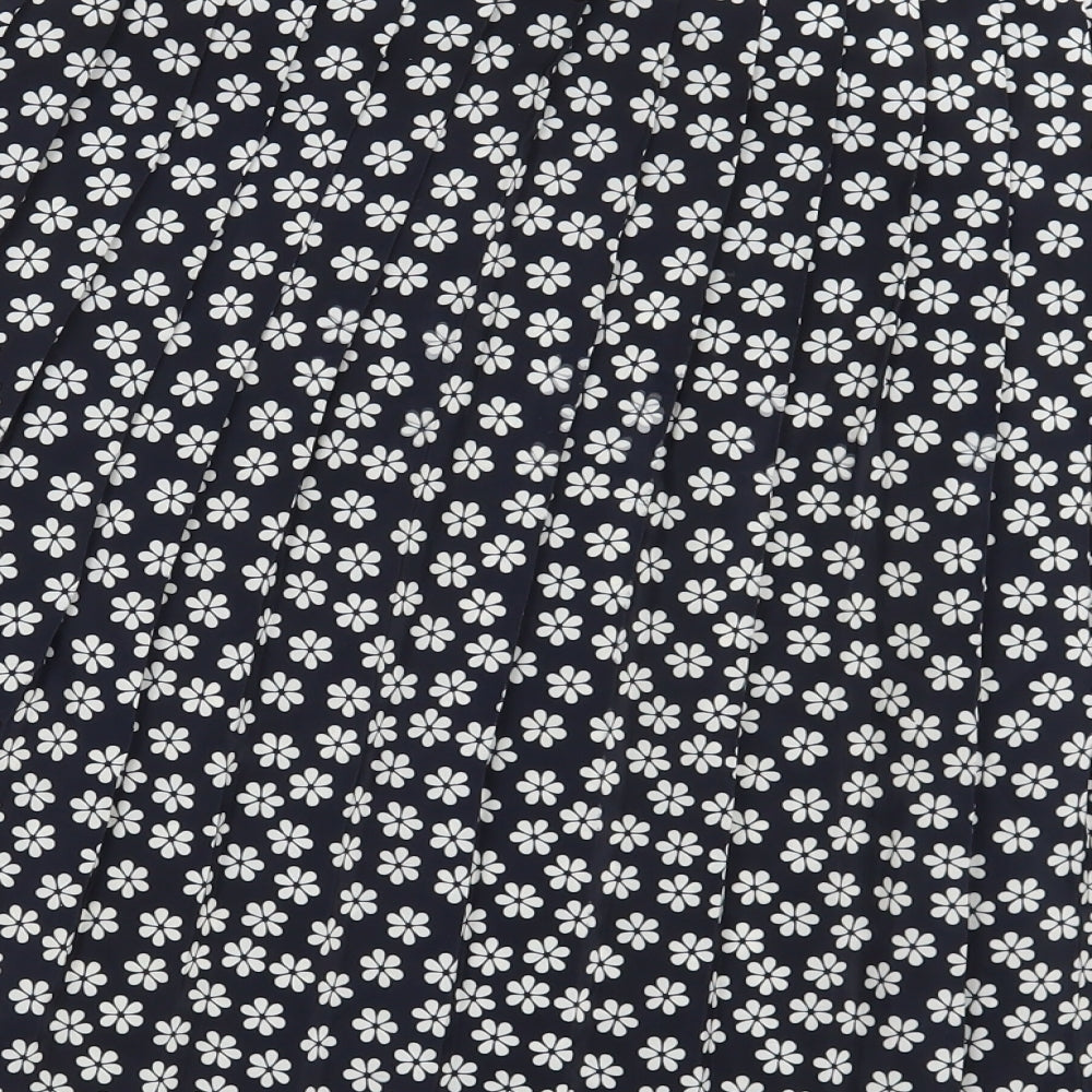 Preworn Womens Black Floral A-Line Skirt One Size