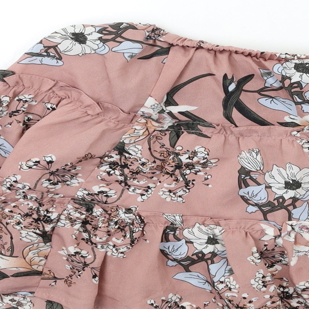 Preworn Womens Pink Floral Pleated Set Size 26 in