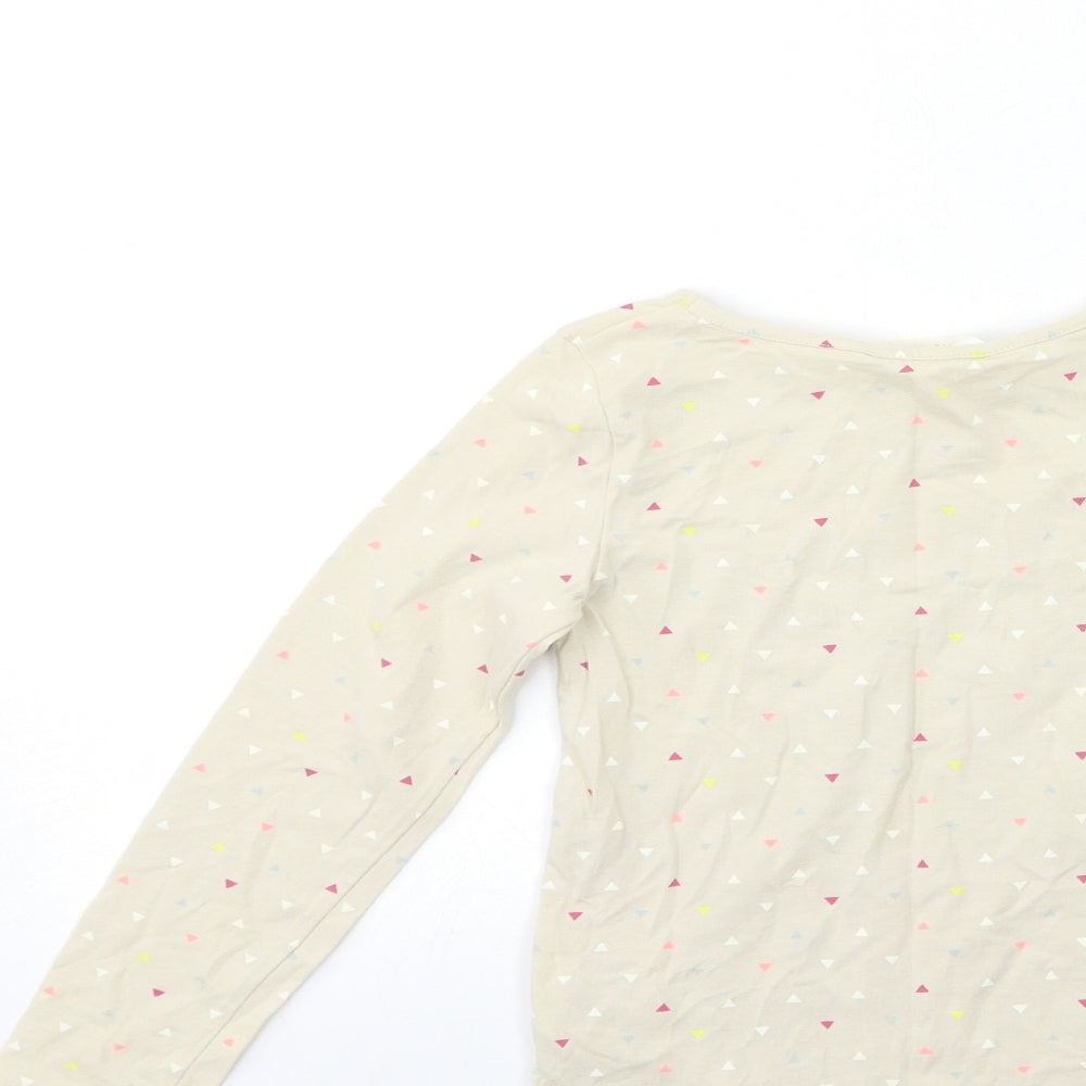 H&M Girls Beige Polka Dot Basic T-Shirt Size 5-6 Years