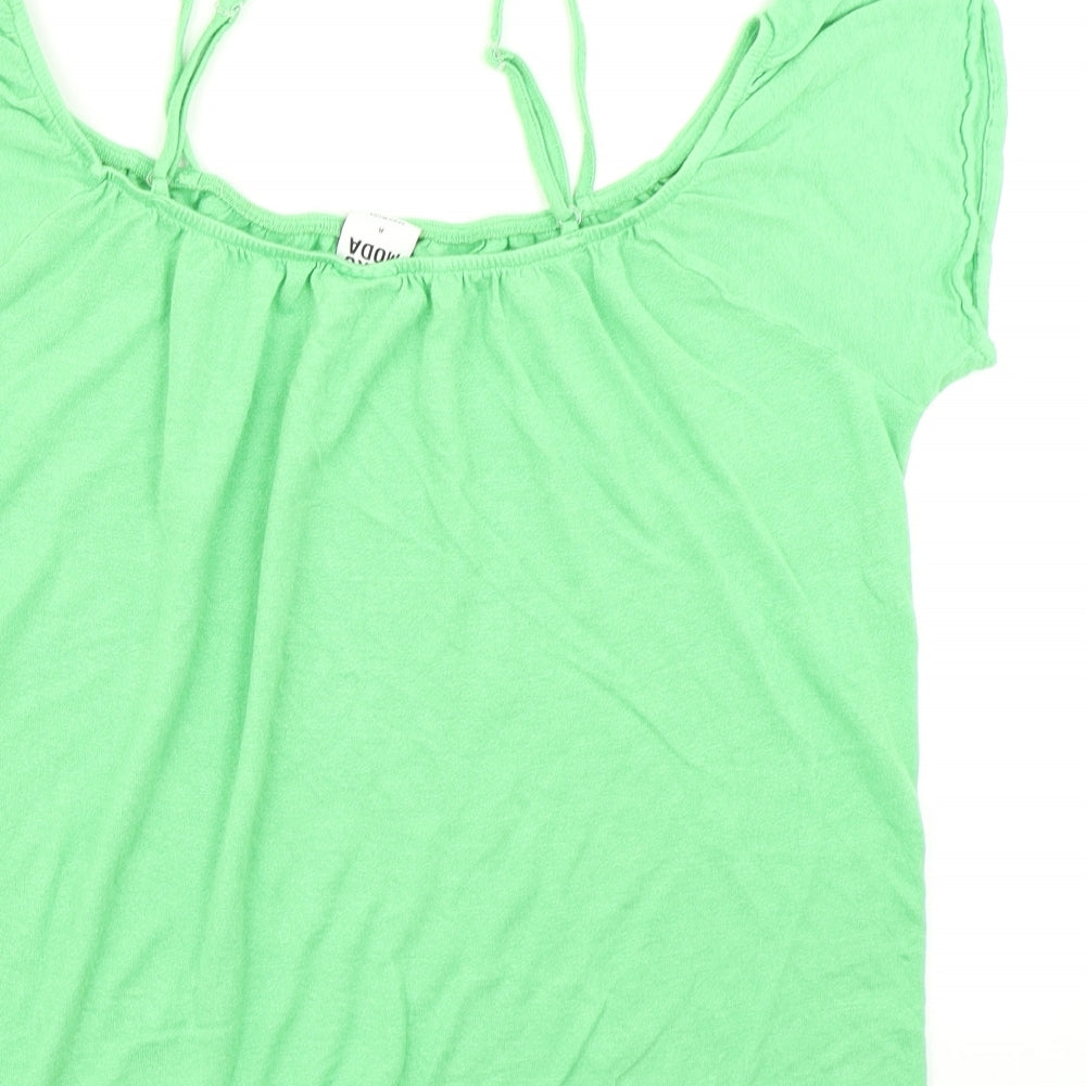 VERO MODA Womens Green Basic Blouse Size M - Cold Shoulder