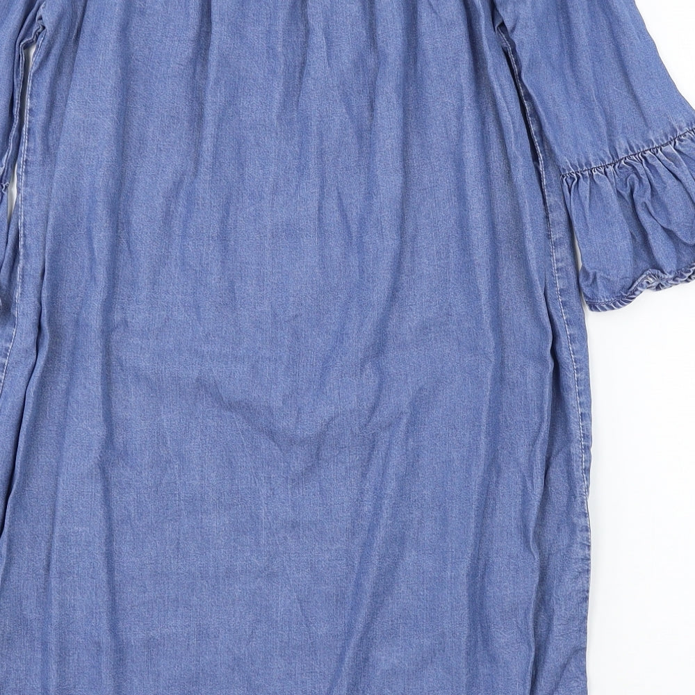 New Look Womens Blue Denim A-Line Size 8