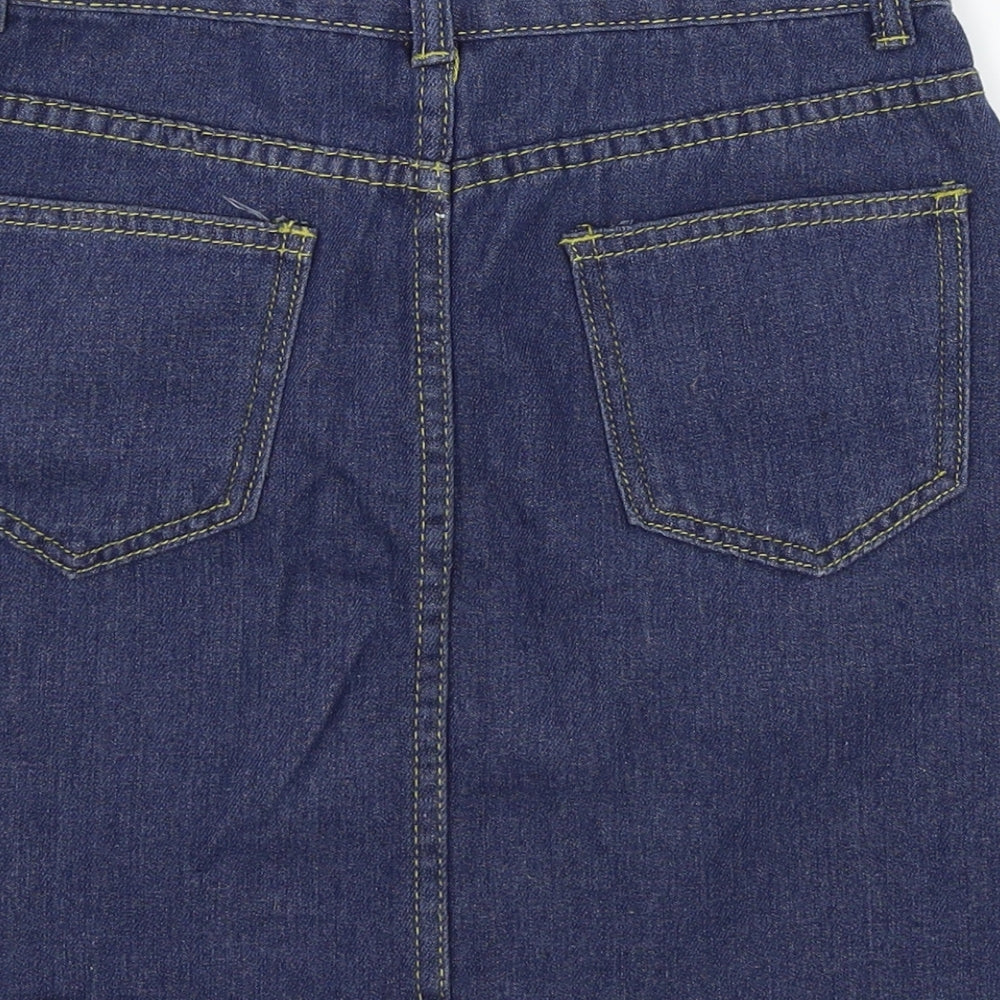 Preworn Womens Blue Denim Mini Skirt Size S