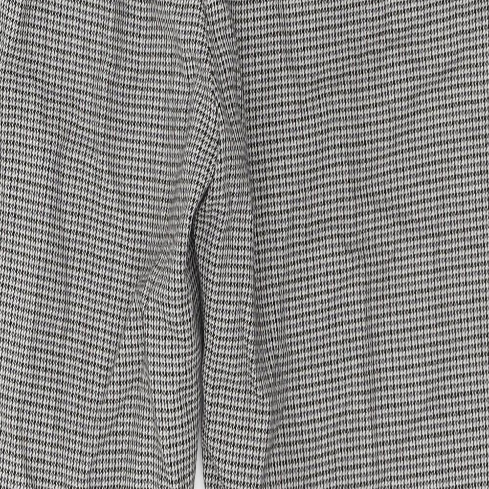 Marks & Spencer Womens Green Houndstooth Trousers Size 12 L25 in