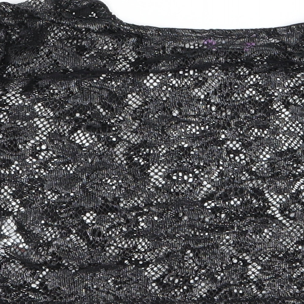 F&F Girls Black Floral Basic T-Shirt Size 8-9 Years