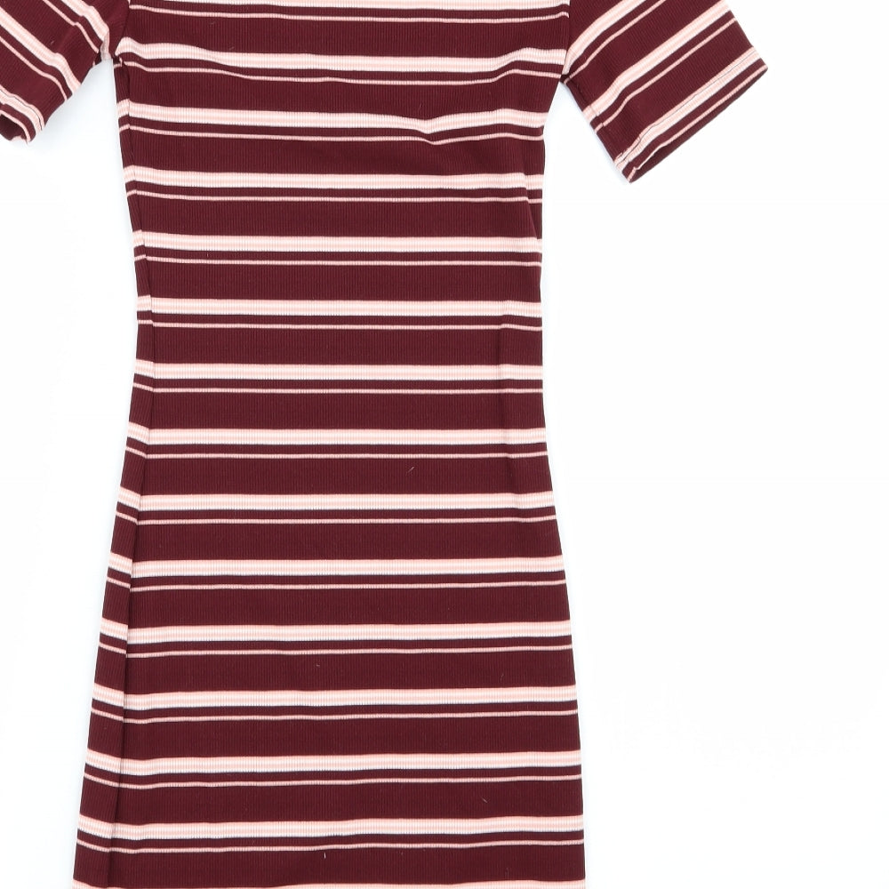 H&M Womens Multicoloured Striped Pencil Dress Size 4