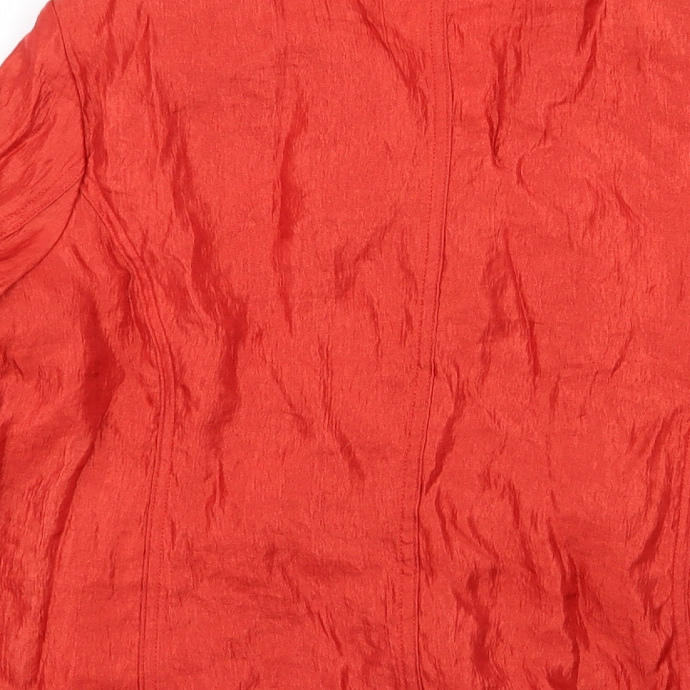 TanJay Womens Orange Jacket Blazer Size 10