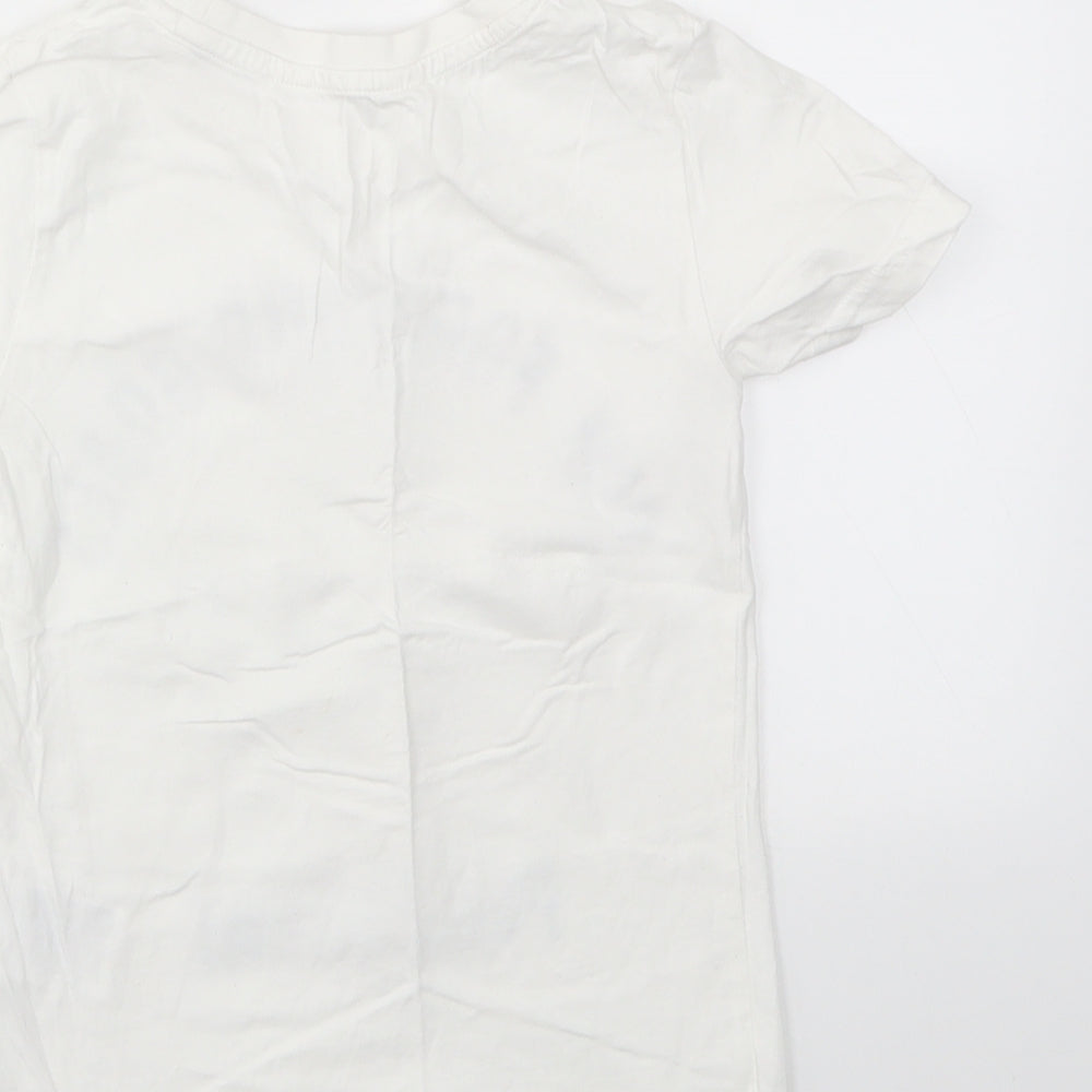 H&M Girls White Basic T-Shirt Size 4-5 Years