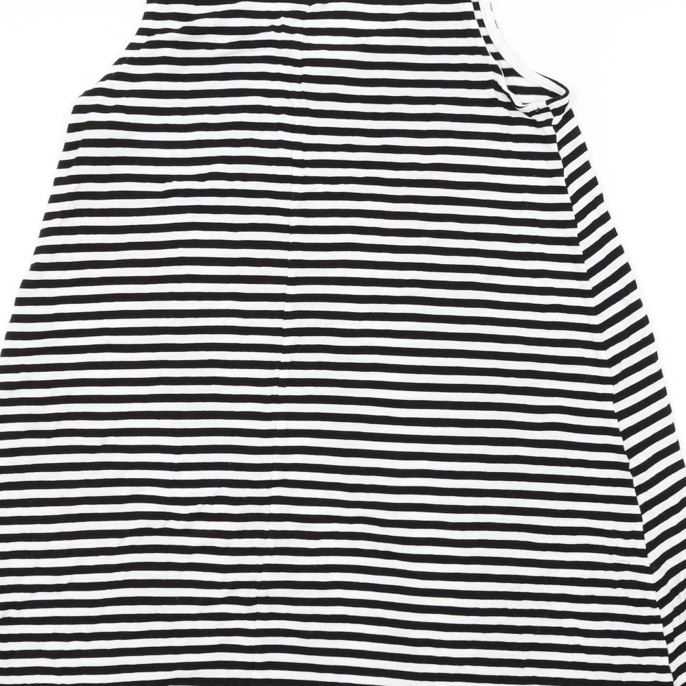 H&M Womens Black Striped Basic T-Shirt Size XS