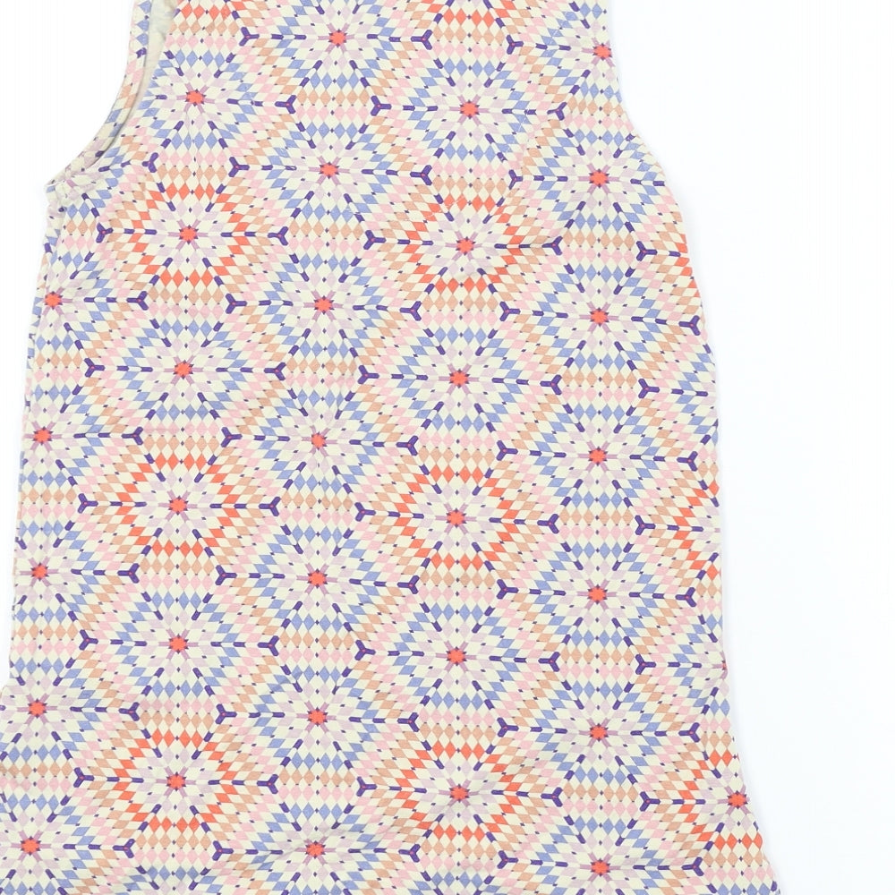 Warehouse Womens Ivory Geometric Basic T-Shirt Size 6