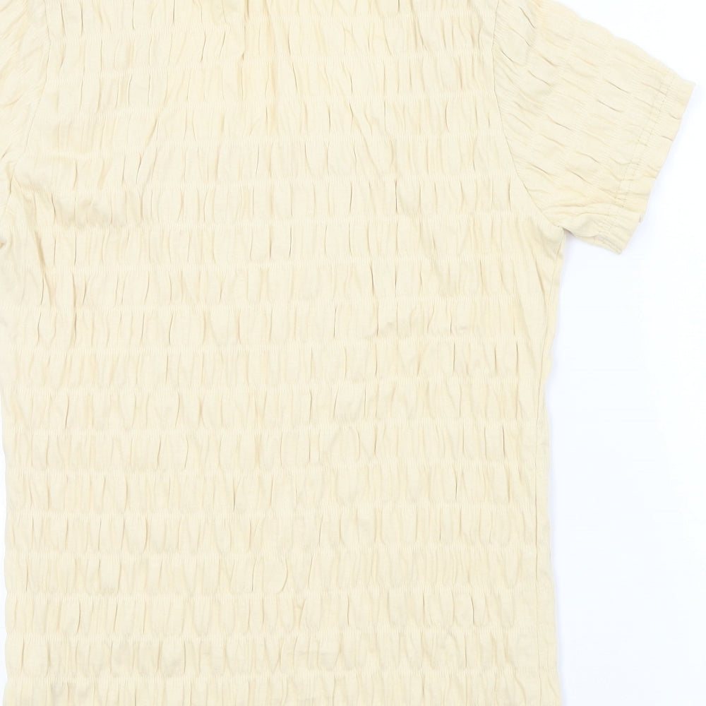afibel Womens Beige Colourblock Basic T-Shirt Size 10