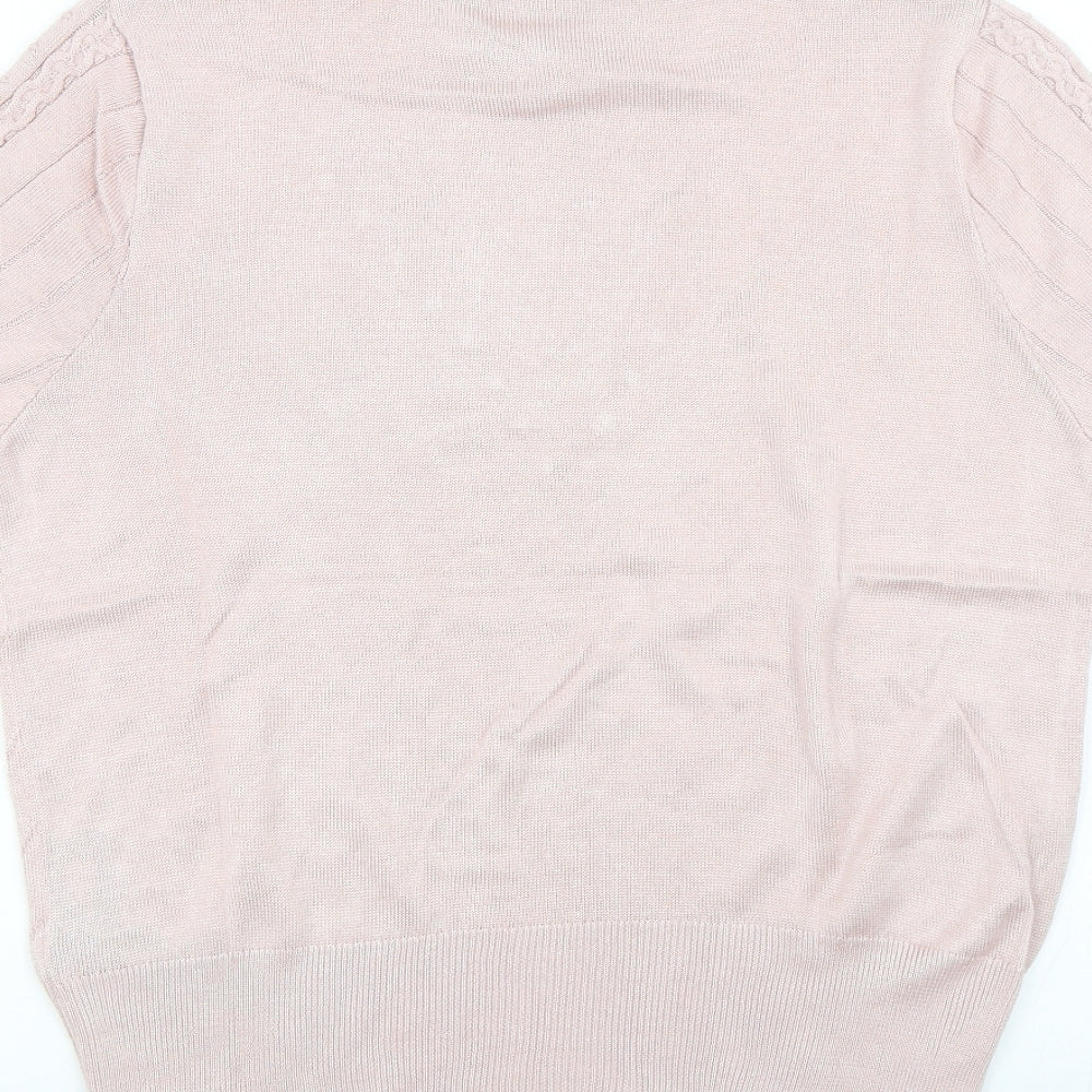 M&S Womens Pink Basic T-Shirt Size 14