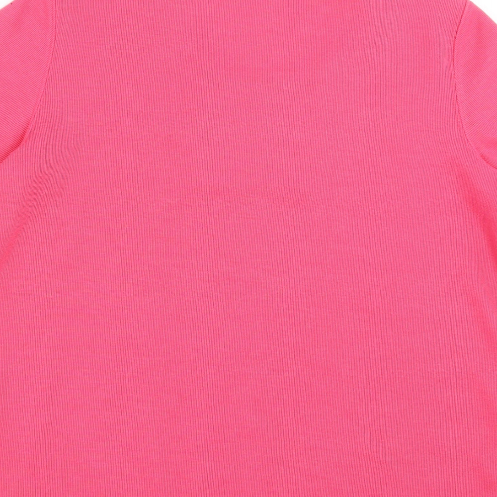 BM Womens Pink Basic T-Shirt Size S - Embroidered detail