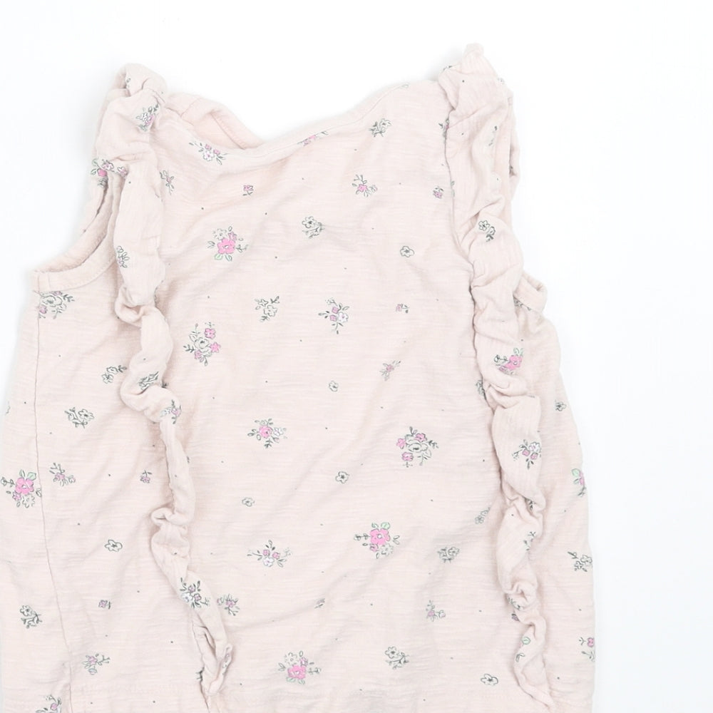 George Girls Pink Floral Basic T-Shirt Size 3-4 Years