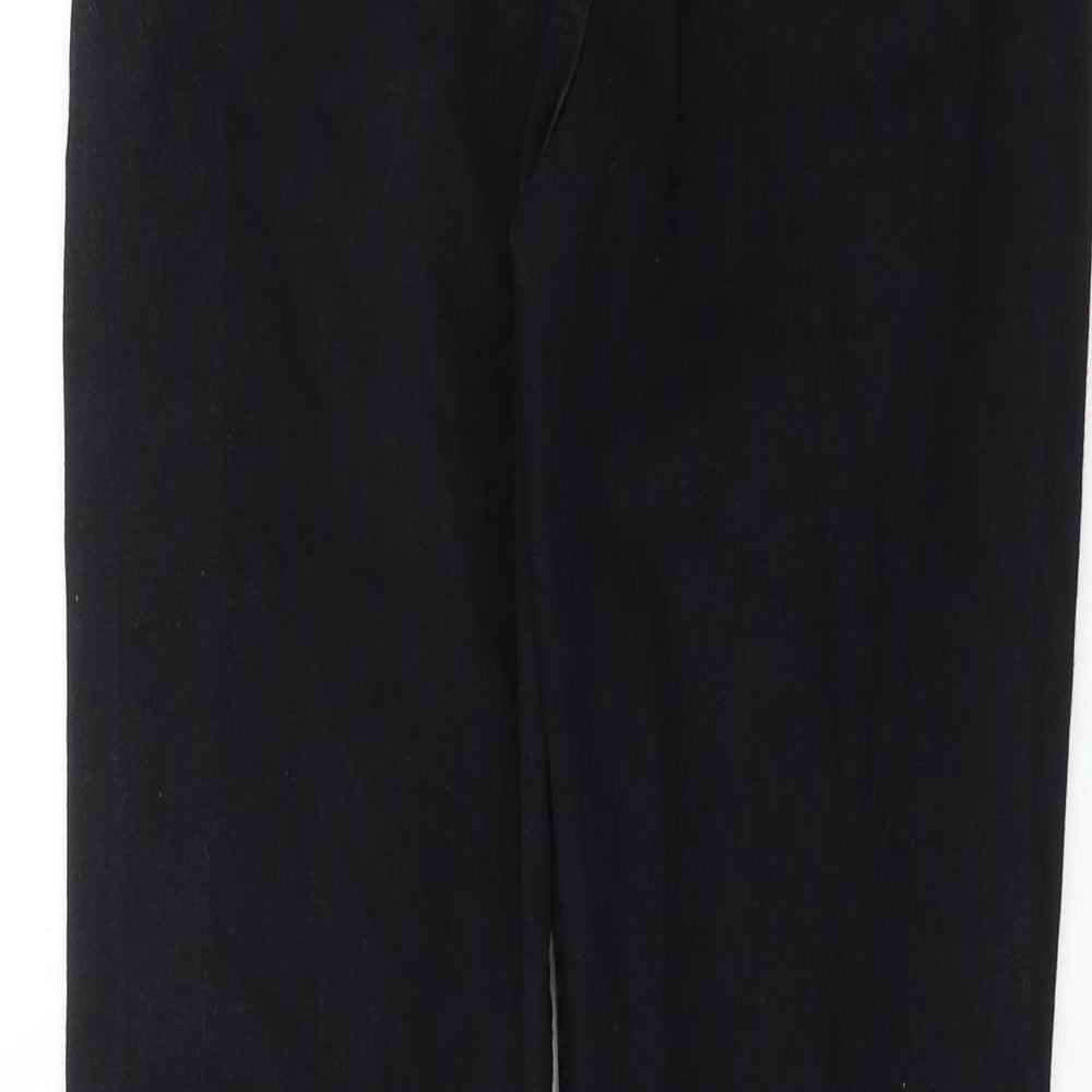 PRETTYLITTLETHING Womens Black Denim Straight Jeans Size 6 L31 in
