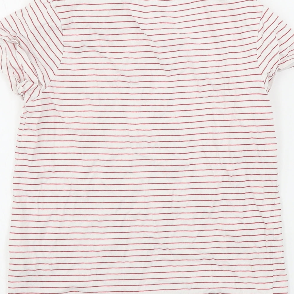 NEXT Girls White Striped Basic T-Shirt Size 10 Years