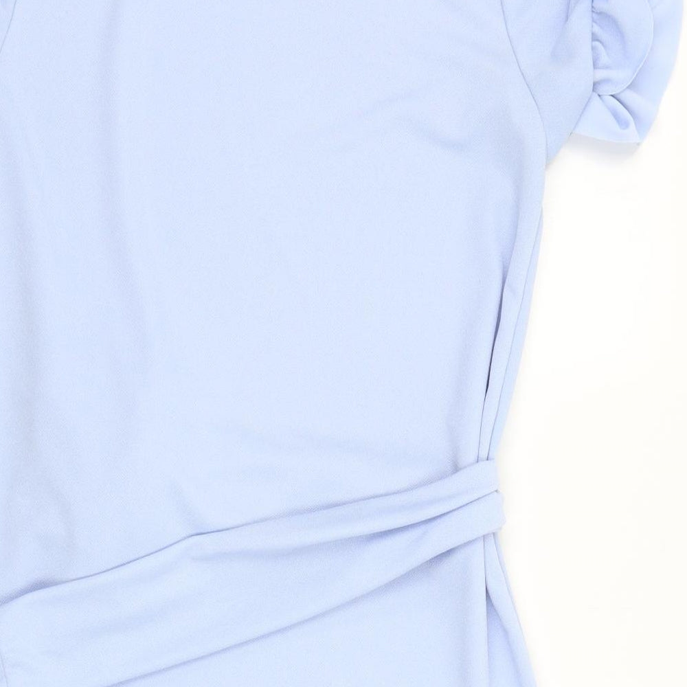 I SAW IT FIRST Womens Blue A-Line Size 10 - BELTED
