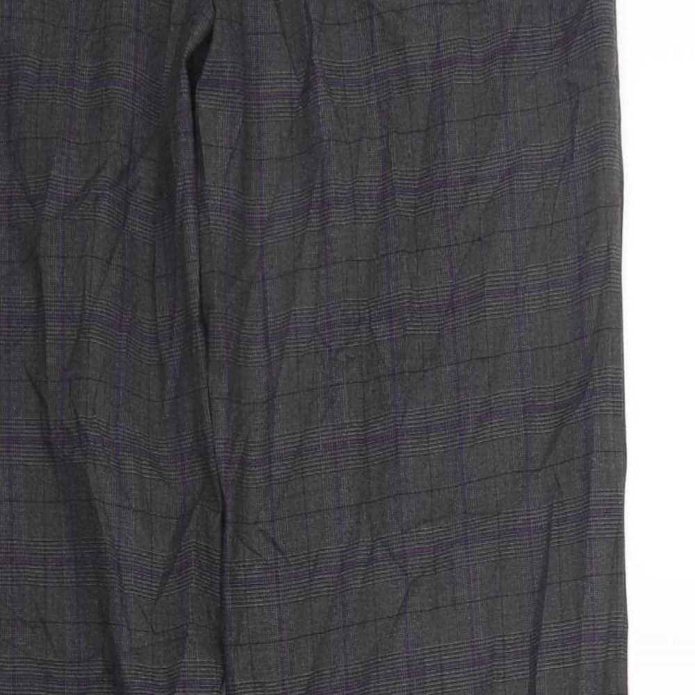 Marks & Spencer Womens Grey Check Sweatpants Trousers Size 16 L21 in