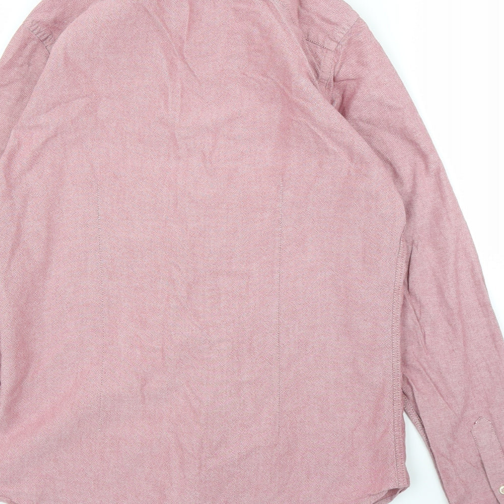 Zara Mens Purple Button-Up Size M