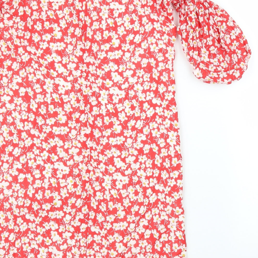 SheIn Girls Red Floral Rayon Shift Size 11 Years