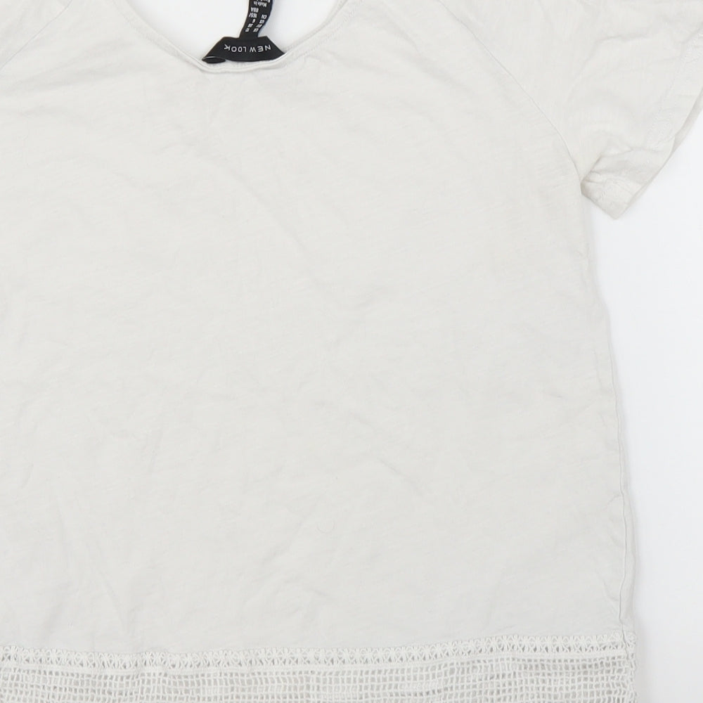 New Look Womens White Basic Blouse Size 10